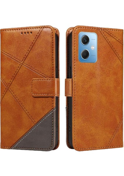 Elmas Dikiş Deri Telefon ile Xiaomi Redmi Not 12 5g Için Flip Case (Yurt Dışından)