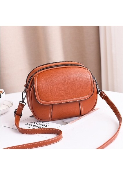 Yaz Kadın Küçük Yuvarlak Kore Versiyonu Öğrenci Cep Telefonu Omuz Crossbody Moda Çanta (Yurt Dışından)