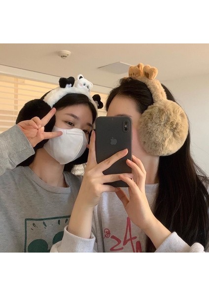 Soğuğa Karşı Kulaklıklar Kulak Manşonu Kış Kulak Örtüsü Erkek Kulak Koruması Peluş Sevimli Panda Sıcak Donma Önleyici Kalınlaştırılmış Çizgi Film Kulak Isıtıcısı (Yurt Dışından) modelleri