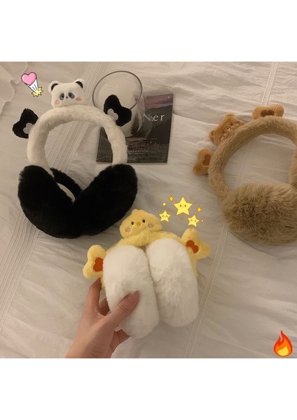Soğuğa Karşı Kulaklıklar Kulak Manşonu Kış Kulak Örtüsü Erkek Kulak Koruması Peluş Sevimli Panda Sıcak Donma Önleyici Kalınlaştırılmış Çizgi Film Kulak Isıtıcısı (Yurt Dışından) fırsatları
