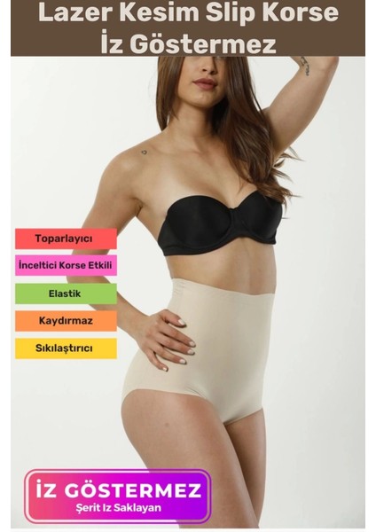 Özel Seri Toparlayıcı Iz Göstermez Vücut Şekillendirici Kaymaz Lazer Kesim Slip Korse