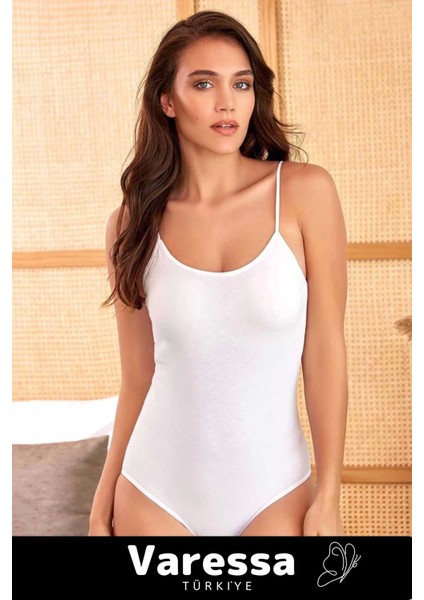 Premium Seri Çok Şık Rahat Ip Askılı Kadın Çıtçıtlı Kancalı Body Beyaz fiyatları