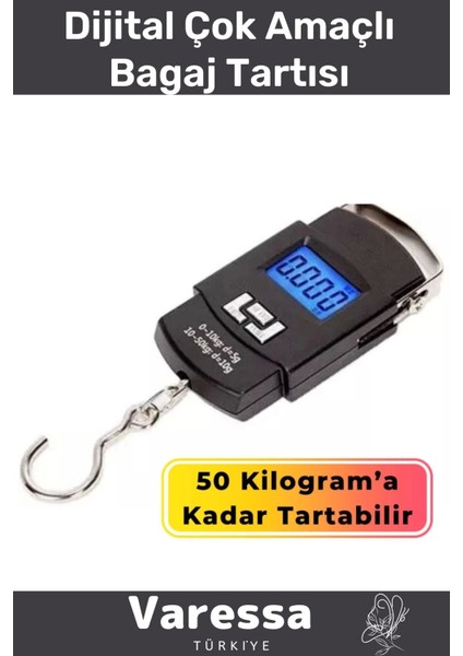 Premium Seri Seyahat Bavul Ağırlık Tartı Dijital Çok Amaçlı Taşınabilir LCD Bagaj Tartısı Max 50 kg