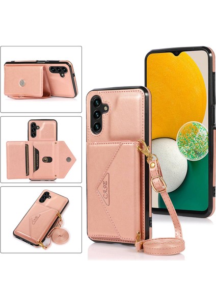 Samsung Galaxy A25 5g Cep Telefon Kılıf Kart Tutucu Deri+Tpu Crossbody Cover (Yurt Dışından)