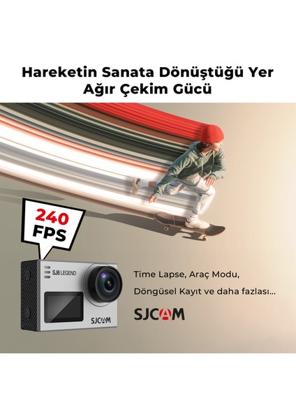 SJ6 Legend WiFi 4K UHD 16MP 166° 2” Dokunmatik Geniş Ekran Sanal Jiroskop Sabitleme 1000mAh Geniş Batarya 240 FPS Ağır Çekim 30 Metre Su Geçirmez Kılıflı Aksiyon Kamerası Gümüş indirimleri