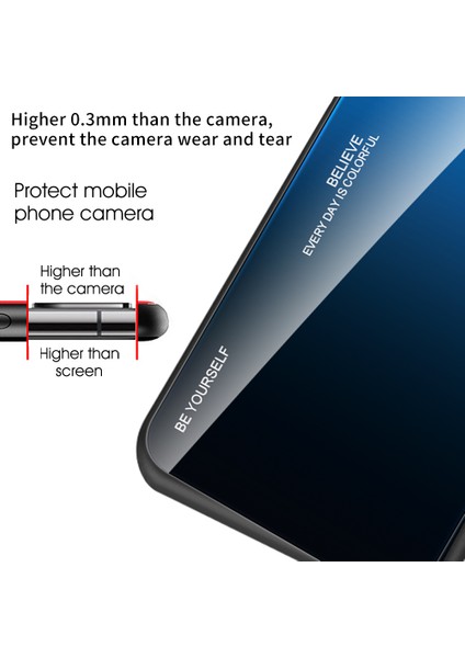 Samsung Galaxy A15 4g Cam Kılıf Gradyan Renk Şok Geçirmez Temperli Cam Arka Kapak (Yurt Dışından)