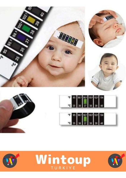 Tüm Yaşlar Için Uygun Şerit Bükülebilir Tek Kullanımlık Çocuk Bebek Ateş Ölçer 3 Adet