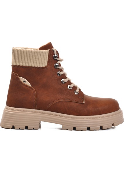 Kahve-Bej Bağcıklı Kadın Bot FO223 G