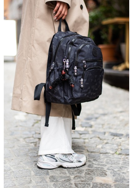 Unisex Suya Dayanıklı Krinkıl Kumaş Çok Gözlü Orta Boy Laptop Okul ve Sırt Çantası modelleri