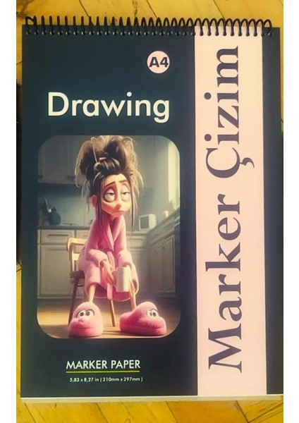 Çizim Defteri, Marker Çizim Defteri, Eskiz Defteri, A4 Boyutunda (21 cm x 29,7 cm) fiyatları