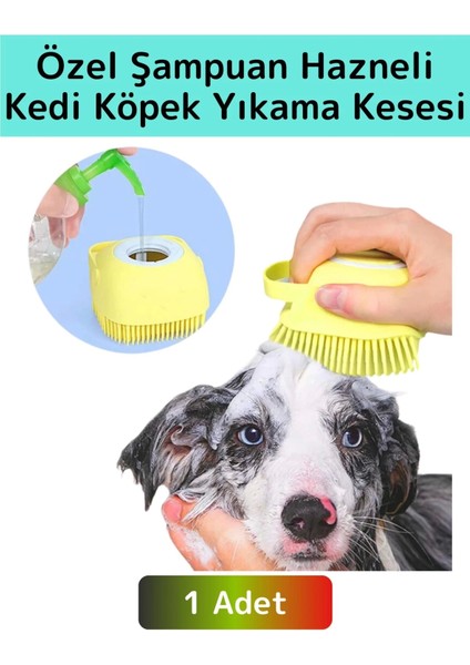Özel Yumuşak Cilde Zararsız Masaj Şampuan Hazneli Evcil Hayvan Kedi Köpek Banyo Yıkama Kesesi