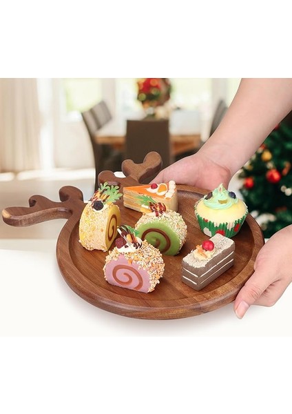 Dekor Noel Yemek Tabağı Ahşap Peynir Tahtası Yemek Tepsisi (Yurt Dışından)