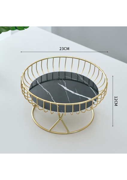 Siyah Metal Uv Mermer Desenli Meyve Kasesi Dekoratif Servis Tepsisi (Yurt Dışından) fiyatları