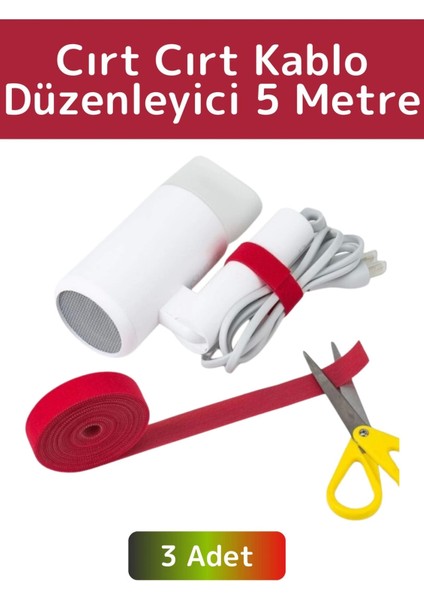 Özel Yüksek Kaliteli Kablo Bahçe Düzenleyici Çok Amaçlı Cırt Cırt Düzenleyici Organizer 5metre 3ADET