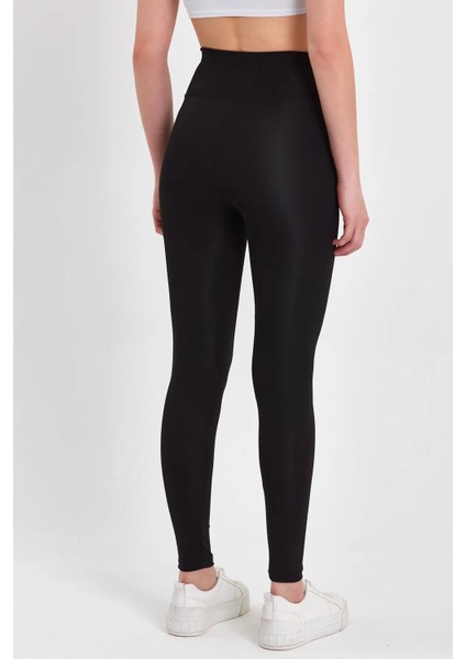 Siyah Yüksek Bel Şardonlu Dalgıç Kumaş Toparlayıcı Sıkılastırıcı Dar Paça 1 Beden Inceltici Tayt fırsatları