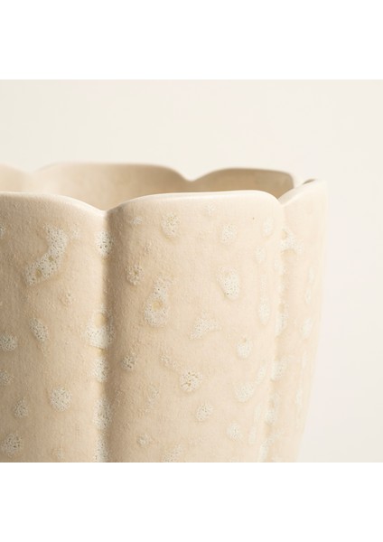 Lızbon Earthenware Vazo 20 x 20 x 17 cm Krem fırsatları