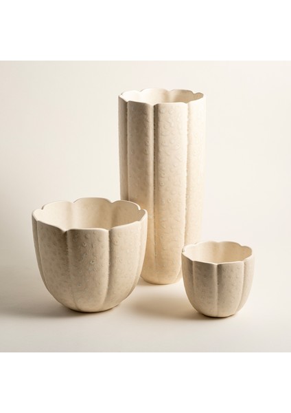 Lızbon Earthenware Vazo 20 x 20 x 17 cm Krem indirimleri