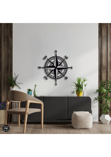 Pusula Dekoratif Metal Duvar Tablosu
