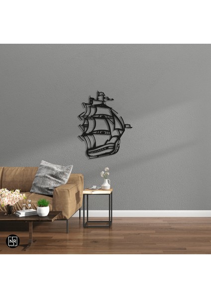 Yelkenli Gemi Dekoratif Metal Tablo