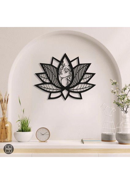 Kadın & Lotus Dekoratif Metal Tablo