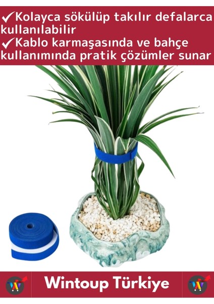 Özel Yüksek Kaliteli Kablo Bahçe Düzenleyici Çok Amaçlı Cırt Cırt Düzenleyici Organizer 5metre 1ADET