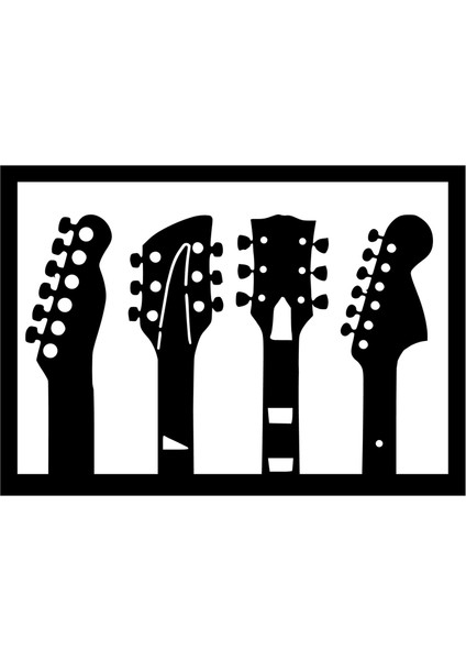 4'lü Gitar Dekoratif Metal Tablosu