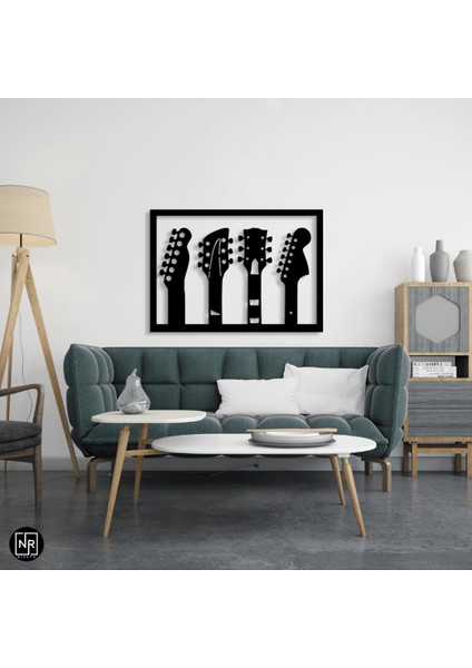 4'lü Gitar Dekoratif Metal Tablosu