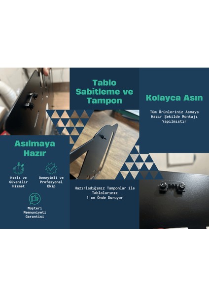 Yaprak Detaylı 3'lü Metal Tablo