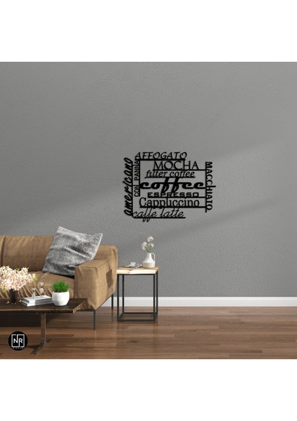 Coffee Metal Duvar Yazısı modelleri