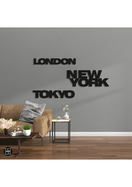 New York ,tokyo , London Dekoratif Metal Tablo modelleri