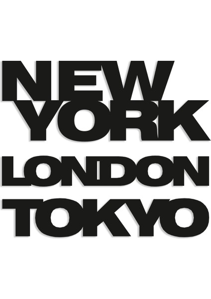 New York ,tokyo , London Dekoratif Metal Tablo