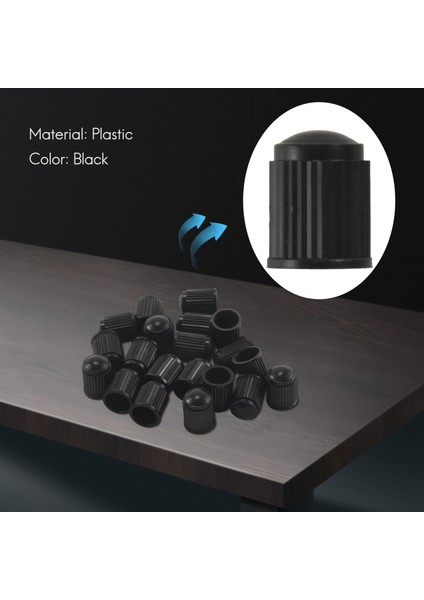 20 Adet Plastik Bisiklet Bisiklet Vana Toz Kapakları Araba Van Motosiklet Lastik Tüpleri Siyah (Yurt Dışından) fiyatları