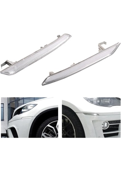 Sol Sağ 1 Çift Şeffaf Beyaz Yan Işaretleyici Reflektör 63147187087 63147187088 Bmw X5 X6 E70 E71 2008- 2014 (Yurt Dışından) modelleri
