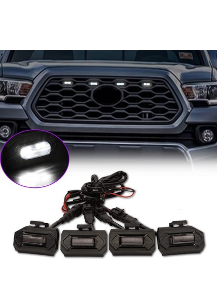 Adet LED Ön Izgara Işıkları Toyota Tacoma Raptor Trd Off Road Sport 2020 2021 Harici Izgara Lambası, Beyaz Işık (Yurt Dışından) fiyatları
