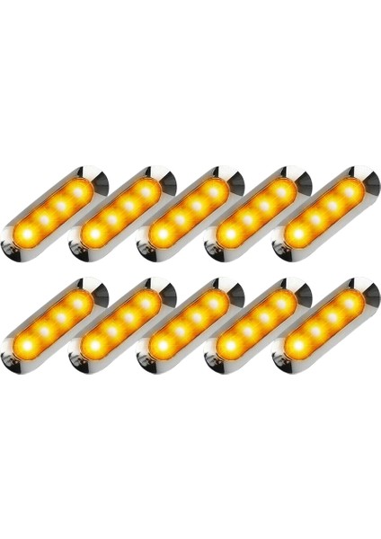 10X Amber LED Römork Kamyon Yan Işaret Işıkları 4led Gümrükleme Rv Camper 12V-24V (Yurt Dışından)