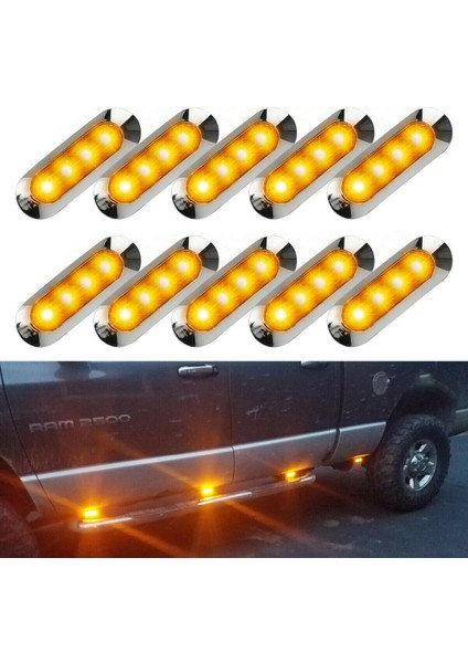 10X Amber LED Römork Kamyon Yan Işaret Işıkları 4led Gümrükleme Rv Camper 12V-24V (Yurt Dışından) fiyatları