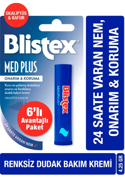 Kuruyan ve Çatlayan Dudaklara Yoğun Bakım Medplus Stick  4,25 gr  x 6