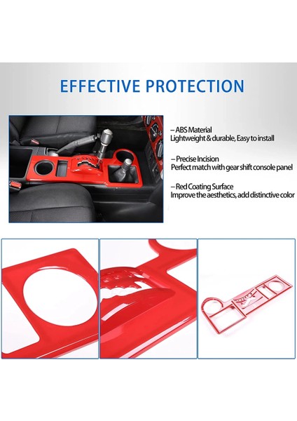 Toyota Fj Cruiser 2007-2021 Aksesuarları Için Araç Vites Paneli Ayar Kapağı Koruyucusu, Abs Kırmızı (Yurt Dışından) indirimleri