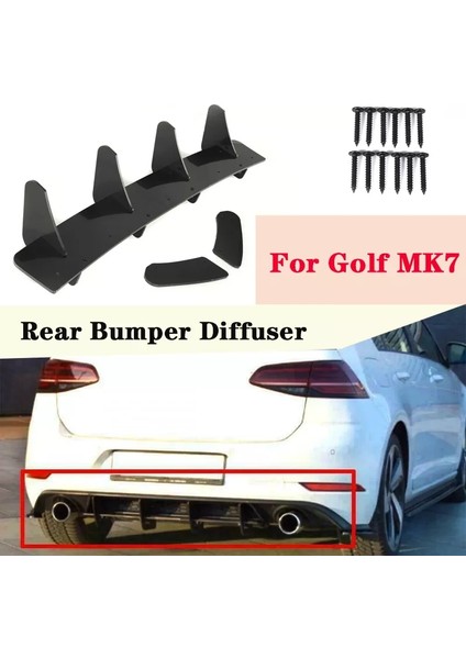 Golf 7 Için Araç Arka Ön Tampon Difüzör Spoiler Splitter (Yurt Dışından)