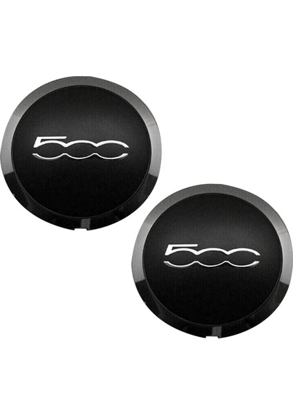 Fiat 500 Tekerlekler Için 2 Adet 133MM Jant Kapağı Merkezi Hub Caps 68078419AC 68078421AC Toz Kapağı 51884863 Siyah (Yurt Dışından)