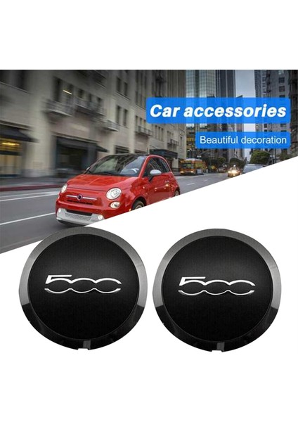 Fiat 500 Tekerlekler Için 2 Adet 133MM Jant Kapağı Merkezi Hub Caps 68078419AC 68078421AC Toz Kapağı 51884863 Siyah (Yurt Dışından)