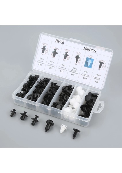 100 Adet Evrensel Plastik Çamurluk Klipleri Oto Araba Itme Tutucu Pin Perçin Trim Klip Paneli Otomatik Bağlantı Elemanı Kiti Çeşitleri + Aracı (Yurt Dışından) fiyatları