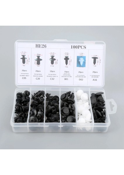 100 Adet Evrensel Plastik Çamurluk Klipleri Oto Araba Itme Tutucu Pin Perçin Trim Klip Paneli Otomatik Bağlantı Elemanı Kiti Çeşitleri + Aracı (Yurt Dışından) modelleri