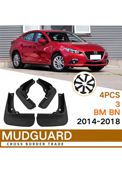4 Adet Araba Çamur Flaps Mazda 3 Bm Bn Axela Hatchback 2014-2018 Çamurluklar Çamurluk Çamurluk Flap Splash Flaps Aksesuarları (Yurt Dışından)