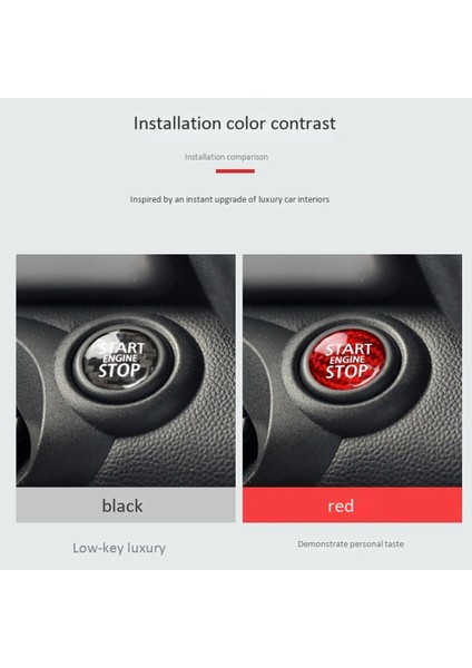 Karbon Fiber Motor Çalıştırma Durdurma Düğmesi Iç Ayar Kapağı Etiket Mini Cooper Için R55 R56 R57 R58 R59 R60 R61(A) (Yurt Dışından)