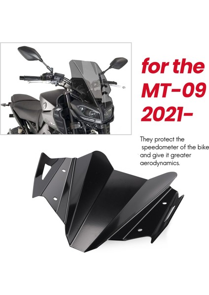 Motosiklet Aksesuarları Ön Cam Ön Cam Rüzgar Kalkanı Saptırıcı Yamaha Mt-09 MT09 2021- (Yurt Dışından)