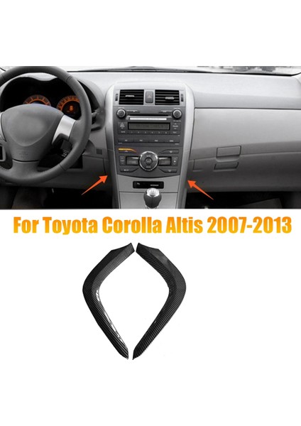 1 Çift Araba Dash A/c Hava Delikleri Trim Şeritler Toyota Corolla Altis 2007-2013 Için Abs Karbon Fiber Konsolları Çıkışları Alt Trim (Yurt Dışından)