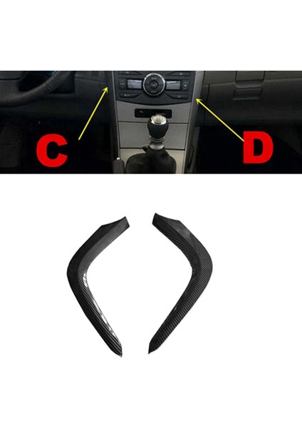 1 Çift Araba Dash A/c Hava Delikleri Trim Şeritler Toyota Corolla Altis 2007-2013 Için Abs Karbon Fiber Konsolları Çıkışları Alt Trim (Yurt Dışından)