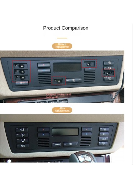 14 Adet Araba Iklim Kontrol Klima Anahtarı Düğmesi Kapakları Bmw X5 E53 1999-2006 E39 1996-2002 64116915812 (Yurt Dışından)