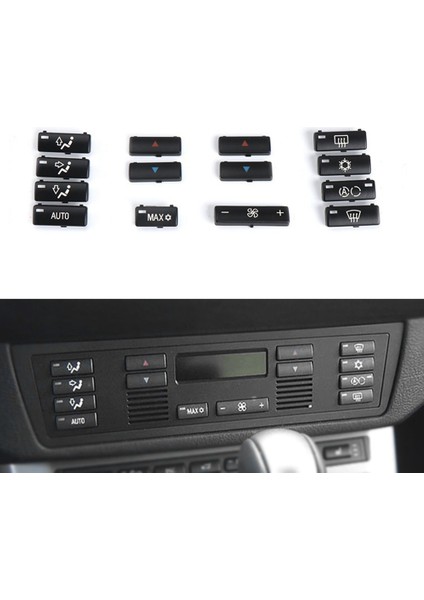 14 Adet Araba Iklim Kontrol Klima Anahtarı Düğmesi Kapakları Bmw X5 E53 1999-2006 E39 1996-2002 64116915812 (Yurt Dışından)